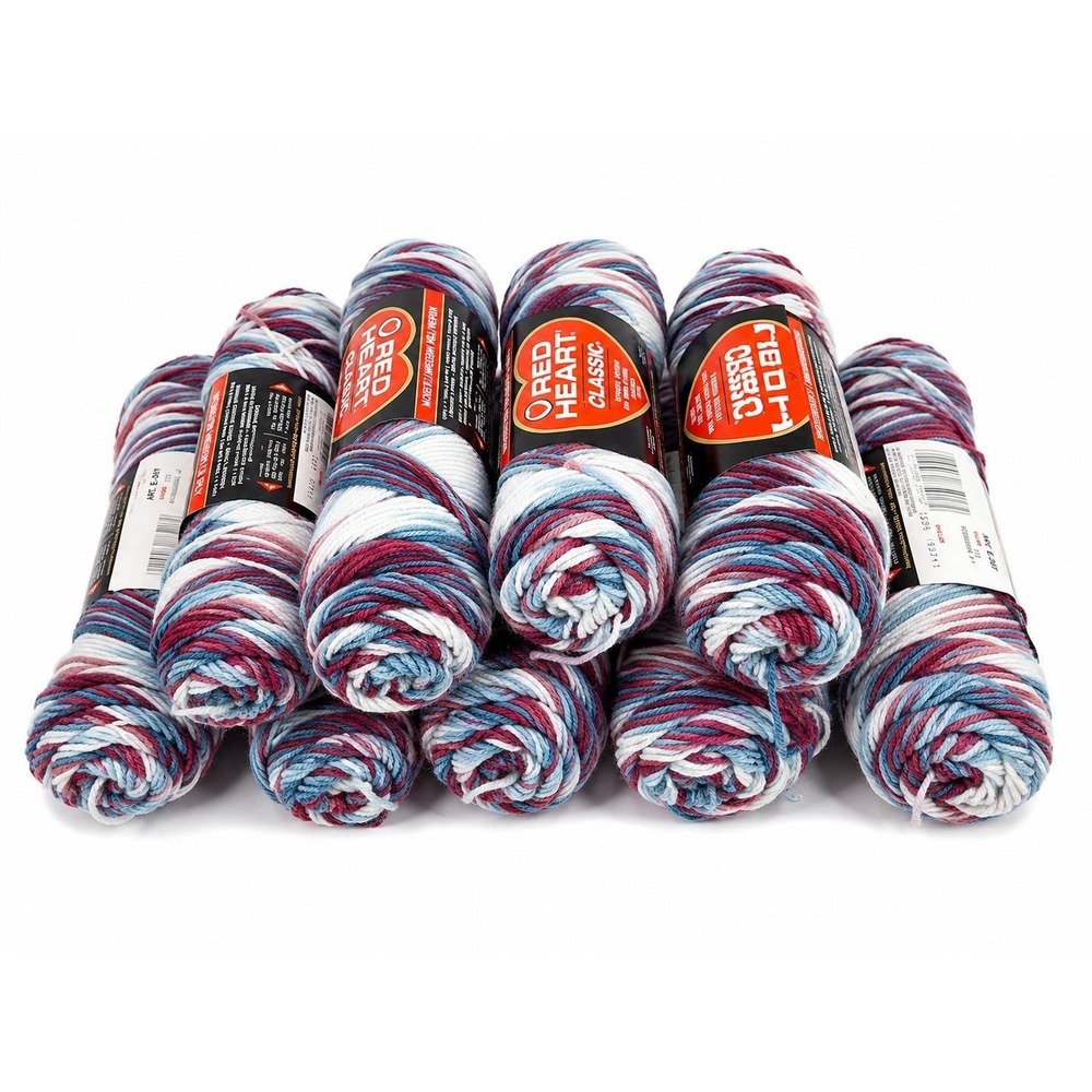 Vintage Red Heart Classic Yarn 972 Hedgewoods Lot 9 Skeins 4 Ply Orlon Acrylic